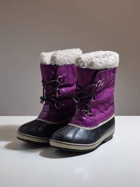Sorel Women’s 6 Purple NY1962 Faux Fur Lace Up Waterproof Snow Winter Boots